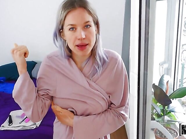 KittiFuck caught masturbating and banged by the delivery guy