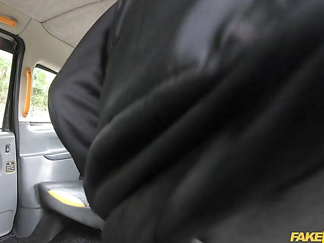 Taxi fuck with big breasted brunette Sarah Simons