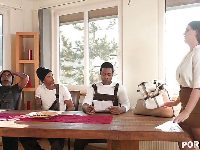 3 on 1 interracial DP gangbang after car accident with busty curvy Taylee Wood