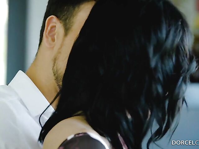 Hot threesome in John Stwo's luxury villa with sexy brunettes Clara Mia and Bella Tina