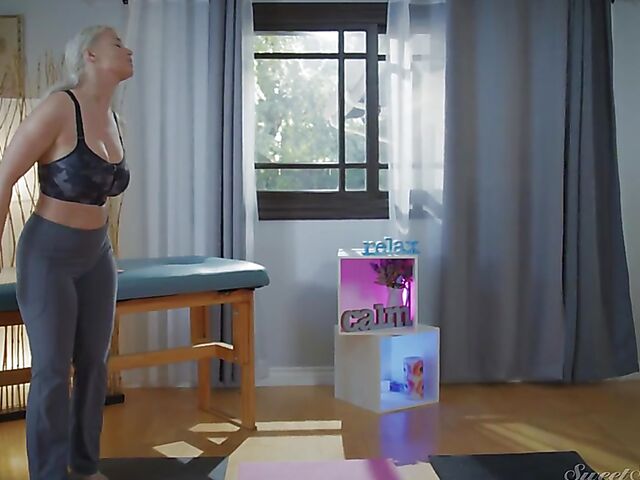 London River - Big titted MILF yoga with a young guy