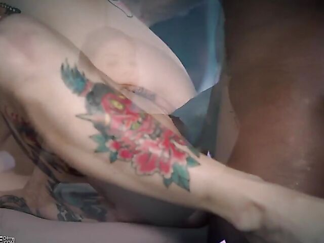 Joanna Angel - Goth MILF covered in tattoo interracial massage with BBC
