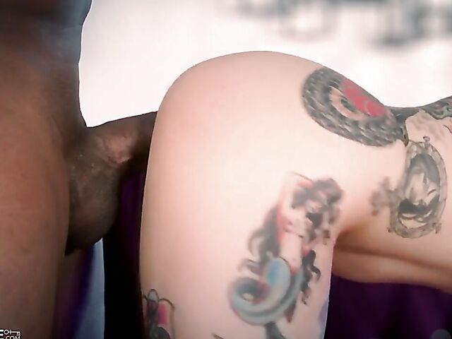 Joanna Angel - Goth MILF covered in tattoo interracial massage with BBC