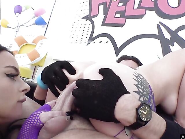 One cock and two girls anal madness with Maddy May and Payton Preslee