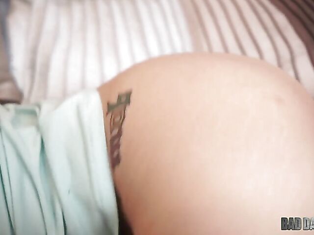 Cadey Mercury - Wake up fuck and creampie with cute stepdaughter POV