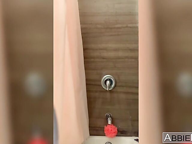 Vertical homemade shower nude video of  Abbie Maley aka Wednesday Parker