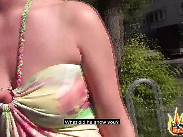 Outdoor threesome with German blonde Jessy Key