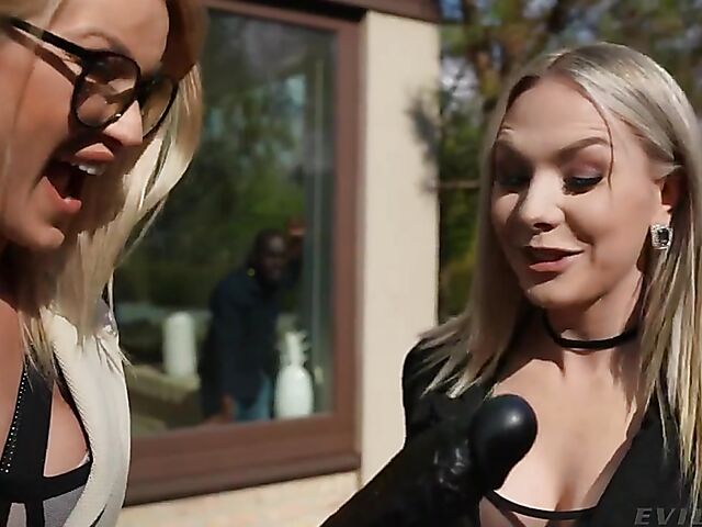 Black on blondes interracial anal threesome FFM with Cherry Kiss and Angie Lynx