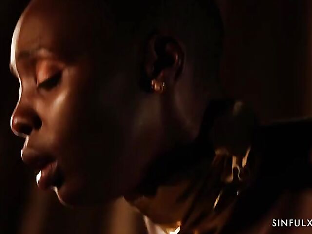 Erotic interracial sex with shaved head African black babe Zaawaadi