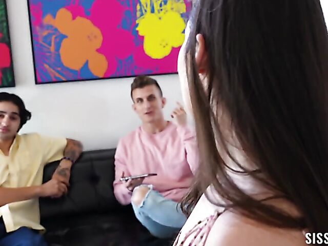 Step sister swap teen foursome with Angel Gostosa and Lily Lou