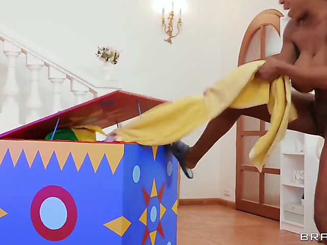 Jack in the box fucks busty ebony milf Ebony Mystique