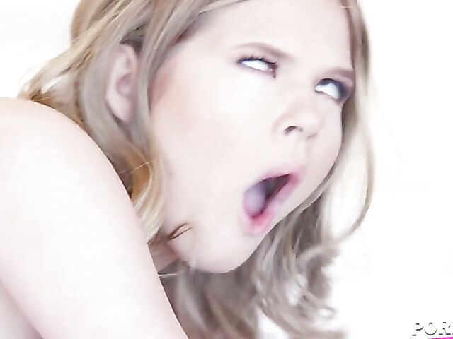 Petite small tits girl Coco Lovelock is horny in the kitchen