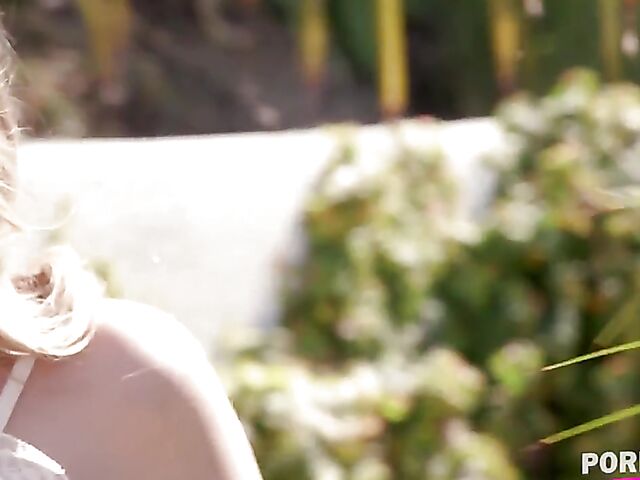 Petite small tits girl Coco Lovelock is horny in the kitchen