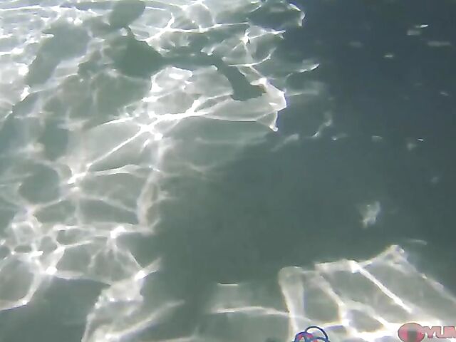 Slender Sofie Marie's underwater sex session with cum in pussy