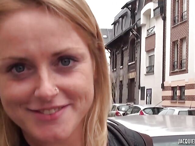 Fake tits Rachelle in black stockings anal drilled