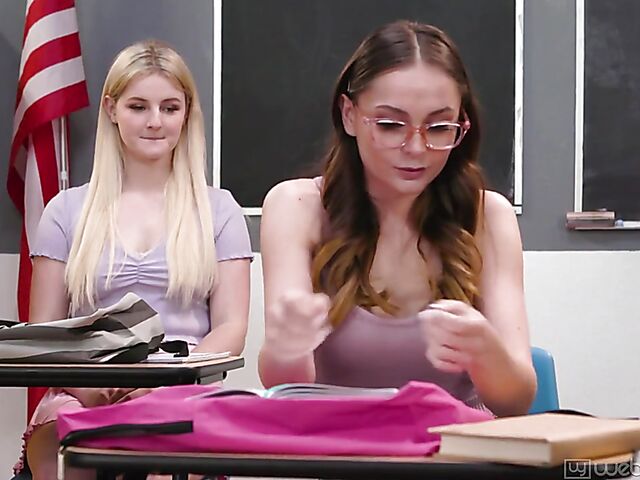 Lesbian foursome at school with Aften Opal, Eliza Eves, Lily Lou and Ava Sinclaire