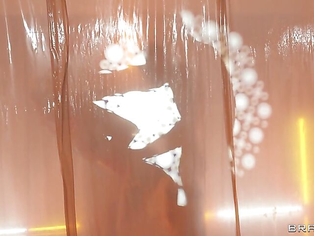 MILF Phoenix Marie anal fucked through a latex sheet