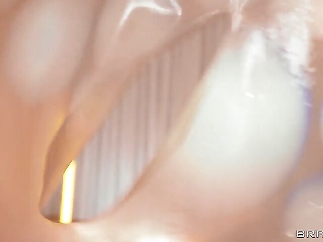 MILF Phoenix Marie anal fucked through a latex sheet