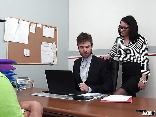 Sex at work with hot French secretary Sophia