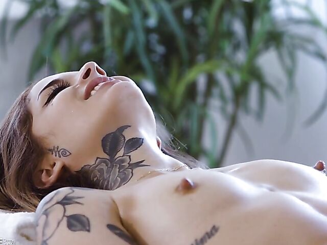 Interracial massage sex with tattoo girl Vanessa Vega