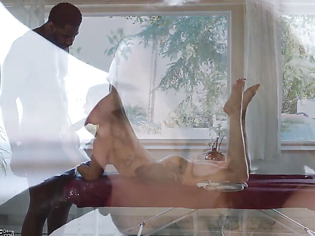 Interracial massage sex with tattoo girl Vanessa Vega
