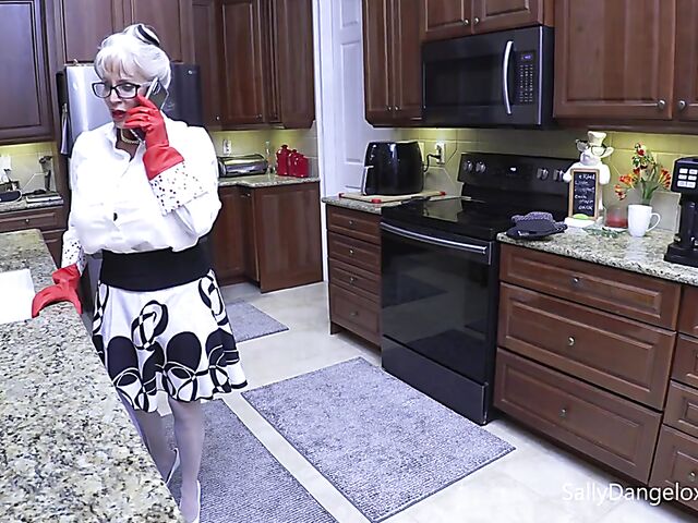 Big tits mature housewife Sally Dangelo gets horny