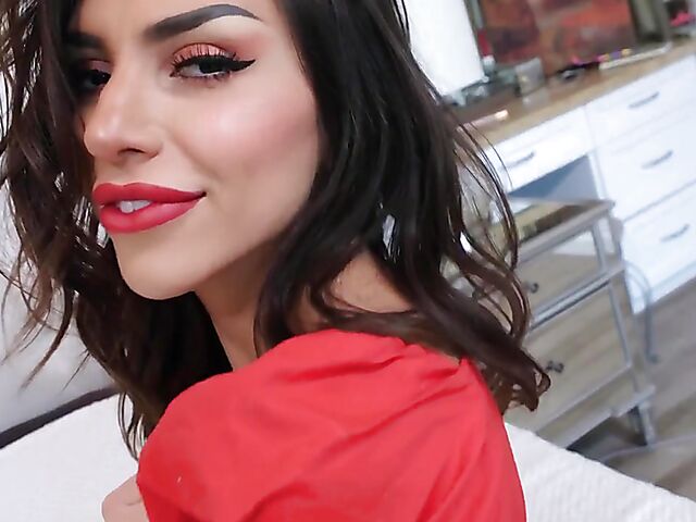 Hime Marie in red stockings interracial porn video