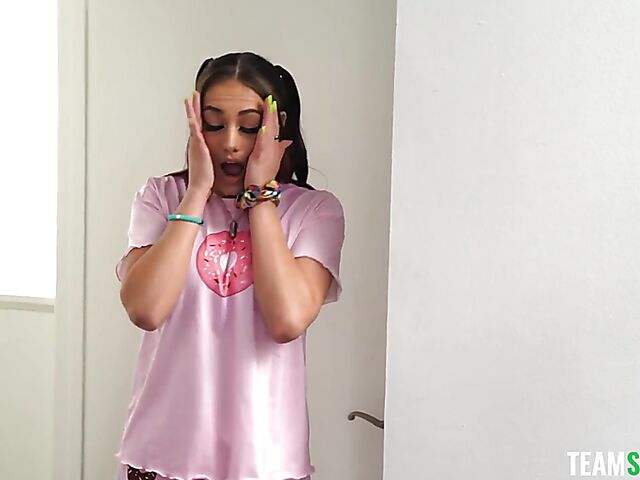 Step family threesome with horny MILF Charley Hart and her bad stepdaughter JC Wilds