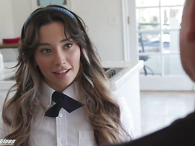 Exotic young schoolgirl Aria Lee fucks an experienced man