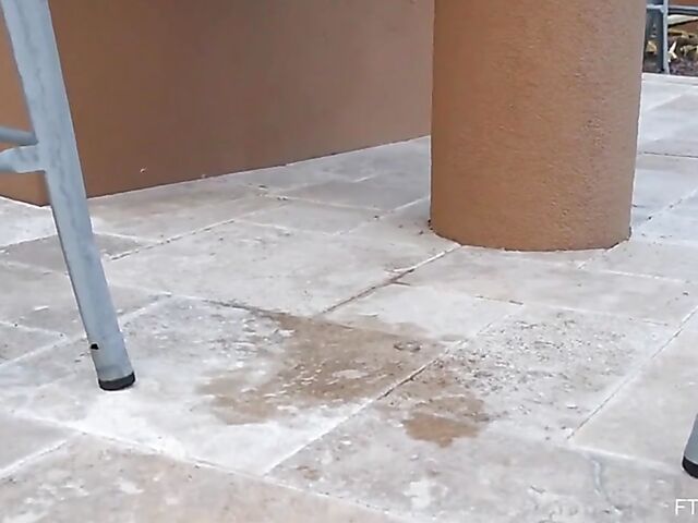 Veronica Weston - Shaved MILF solo with her sex toys in the bath and outside