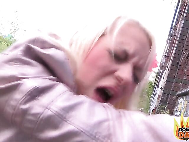 Public fucking with long-haired german blonde Julie Hunter