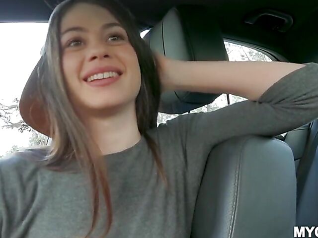 Outdoor quickie with cute young Marina Woods is just the beginning