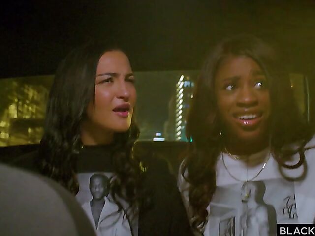 FFM interracial threesome without condom with Mila Monet and Nicole Kitt