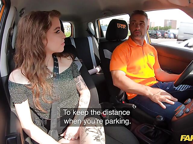 Thong fuck outdoors with tattooed student driver Eden Ivy