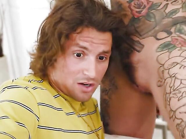 Big tits tattoo babes Payton Preslee, Lily Lane, Rocky Emerson and GoGo Fukme get slammed