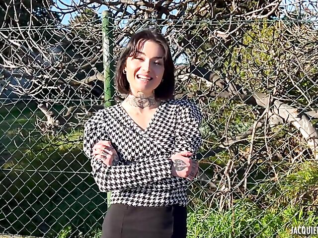 Epic French DP with cute tattoo girl Crystal Cherry