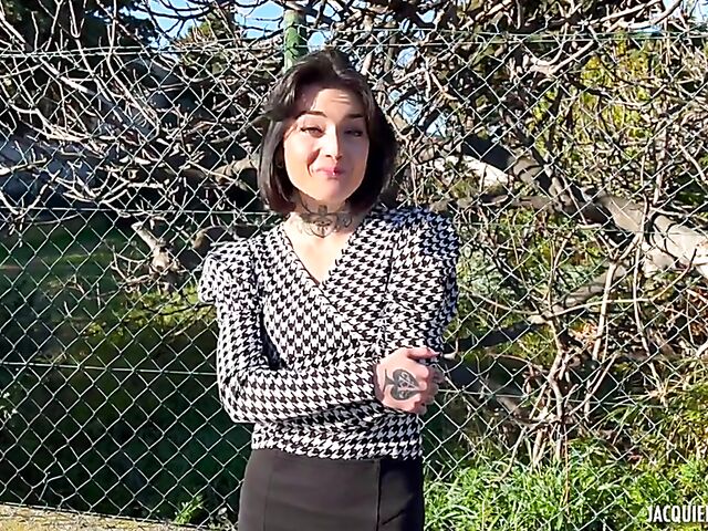 Epic French DP with cute tattoo girl Crystal Cherry