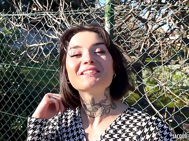 Epic French DP with cute tattoo girl Crystal Cherry