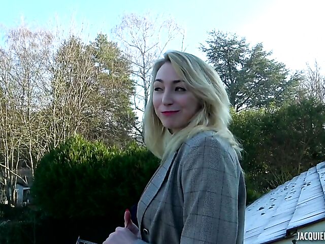 Slim big tits French blonde Elisa can fuck!