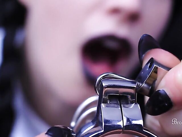 Brookelynne Briar as Wednesday Addams masturbation encouragement and dildo handjob in POV