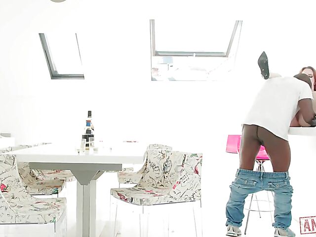 Anna De Ville - Elegant redhead interracial anal with a well-hung black handyman