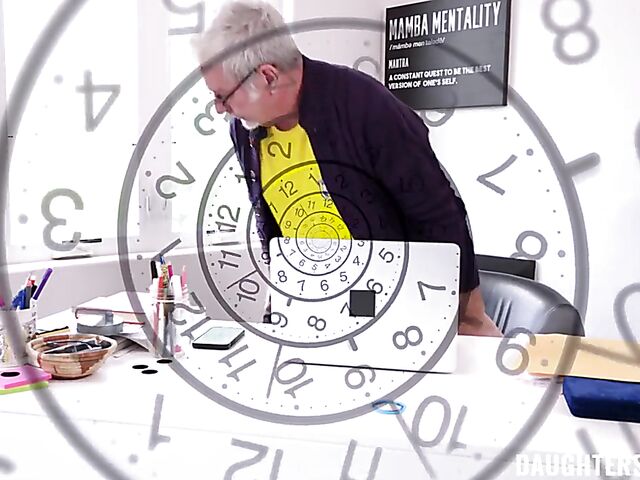 Old men young girls foursome with Liz Jordan and Charly Summer