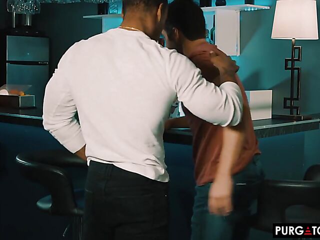 Cuckold interracial session with blonde Jazlyn Ray fucking Mazee The Goat in front of dead-drunk Donnie Rock