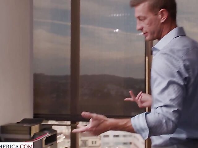 Big tits office sex with dark-haired Payton Preslee