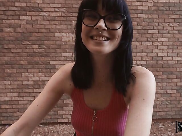 Toilet fuck with naughty brunette Alice Moore