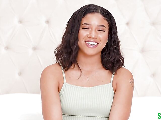 Sasha Saint - New ebony teen POV with a white guy