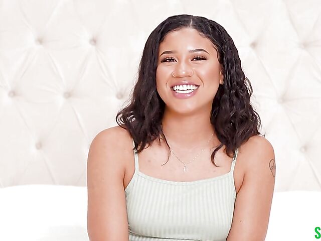 Sasha Saint - New ebony teen POV with a white guy