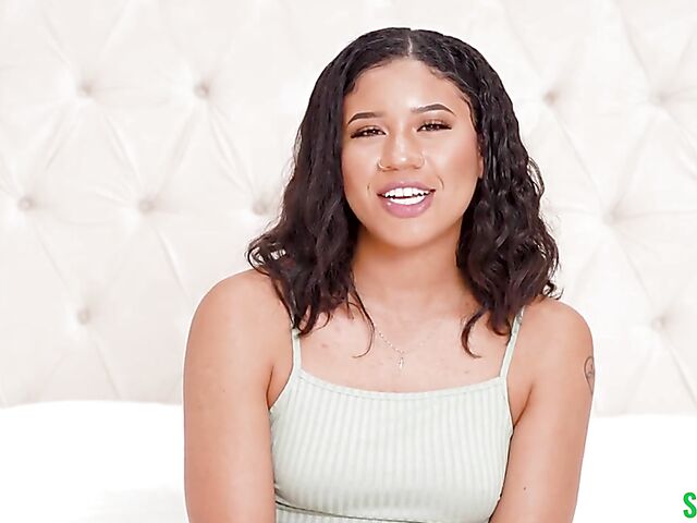 Sasha Saint - New ebony teen POV with a white guy