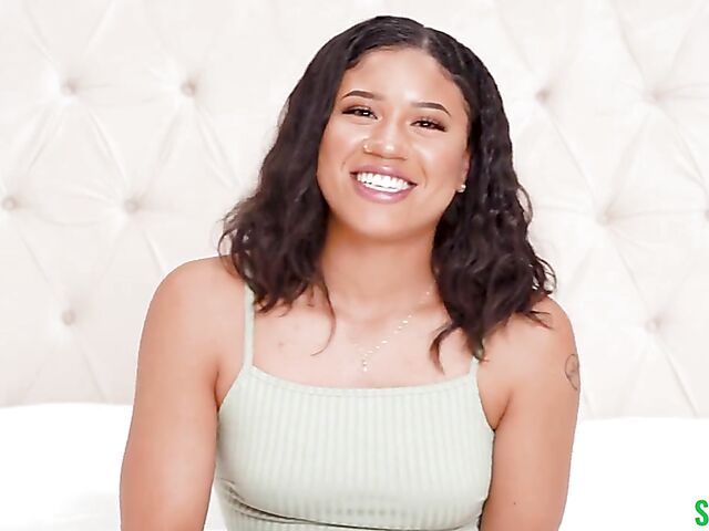 Sasha Saint - New ebony teen POV with a white guy