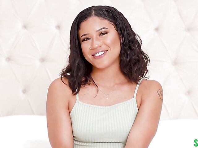 Sasha Saint - New ebony teen POV with a white guy